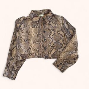 Women's Snake Print Cropped Jacket